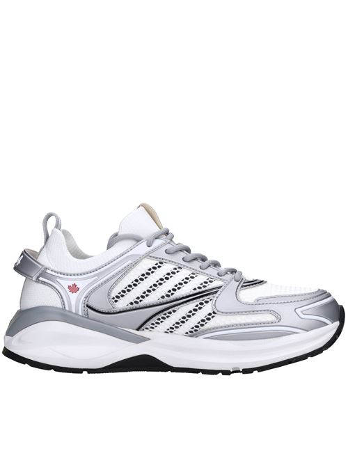 Fabric and faux leather sneakers DSQUARED2 DASH | SNM0332 592C7159 M2691BIANCO-GRIGIO